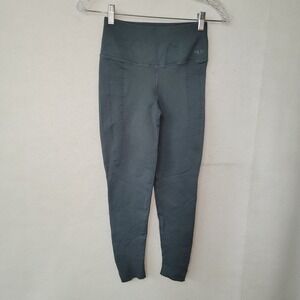 Nux Leggings Womens S Green‎ Grey Textured Stretch Activewear Pants